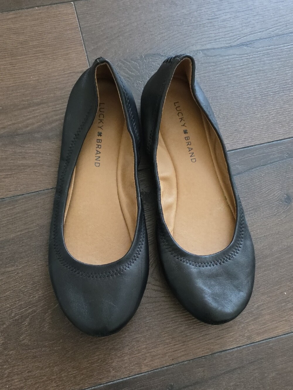 Lucky Brand Black Leather Ballet Flats